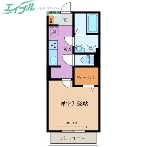 桑名市大字江場のアパートの間取り