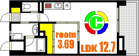 広島市西区福島町のマンションの間取り