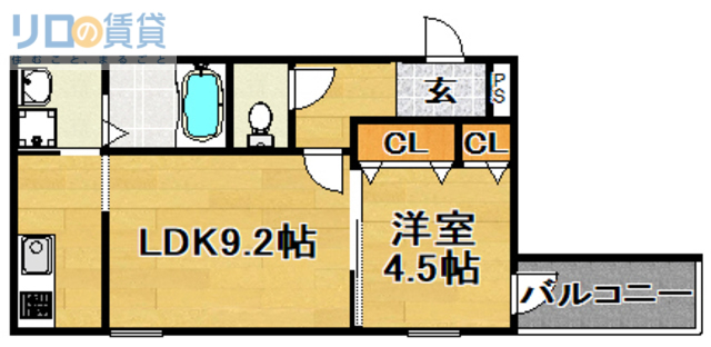 大阪市東淀川区北江口のアパートの間取り