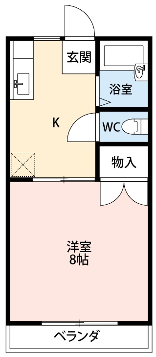 岡崎市土井町のアパートの間取り