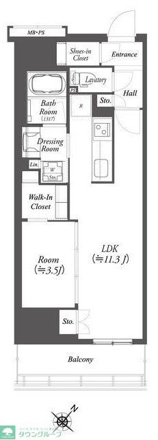 横浜市中区伊勢佐木町のマンションの間取り