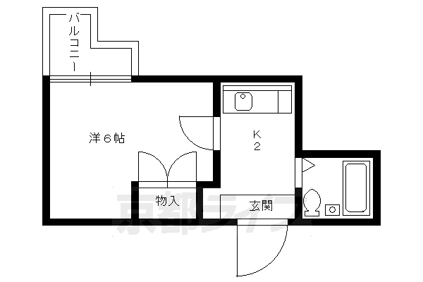 京都市上京区東町のマンションの間取り