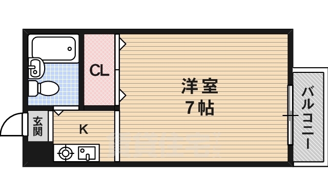 京都市西京区大枝沓掛町のマンションの間取り