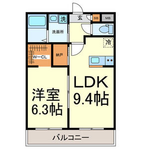 常滑市原松町のマンションの間取り