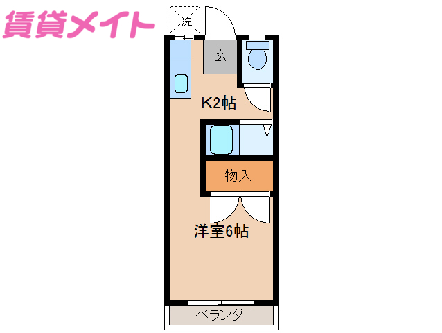 伊勢市岩渕のマンションの間取り