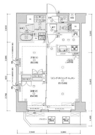 【荒川区町屋のマンションの間取り】