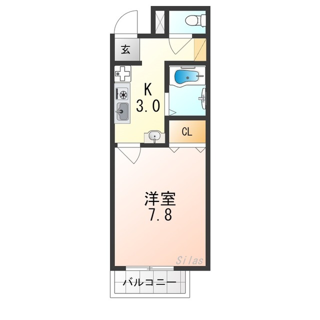 京都市中京区西ノ京職司町のマンションの間取り