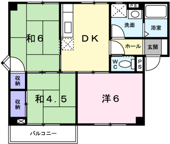 廿日市市大野のアパートの間取り