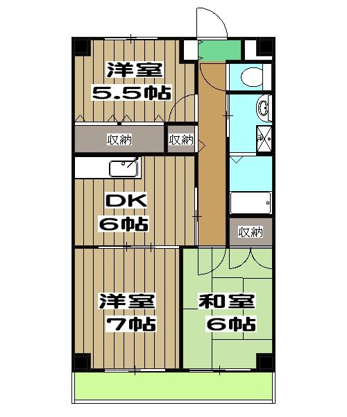 京都市右京区常盤古御所町のマンションの間取り