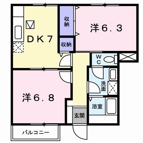 ビレッジあいBの間取り写真