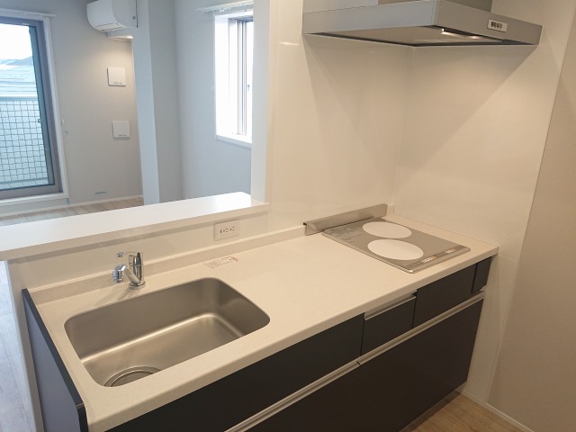 キッチン　対面式キッチン　IH2口コンロ付