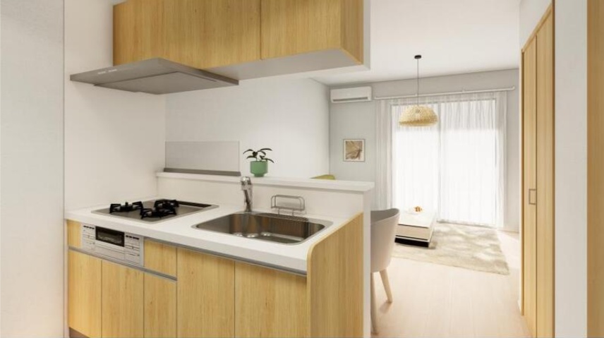 キッチン　広々使える快適な調理スペースです※パース