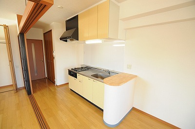 キッチン　2口ガスコンロのシステムキッチン