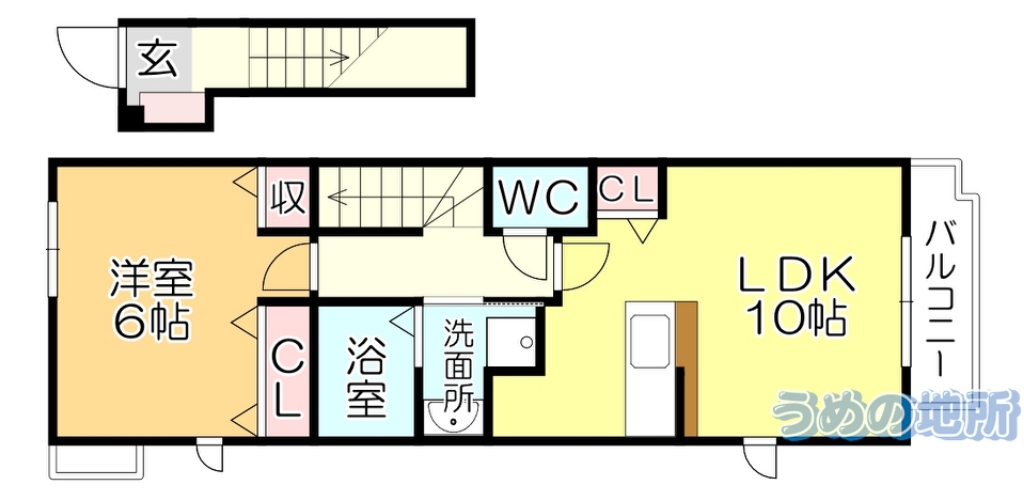 ＪＲ久大本線 南久留米駅 徒歩26分 2階建 築16年の間取り写真