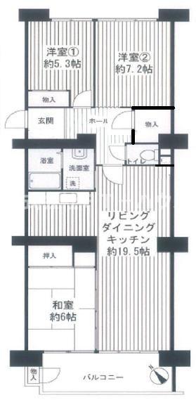 西船橋ハイム2号棟の間取り写真
