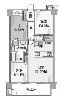 都営浅草線 押上駅 徒歩7分 7階建 築12年の間取り写真
