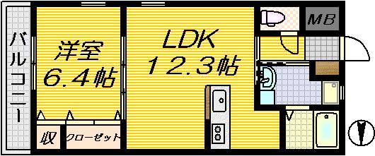 広島電鉄宇品線 宇品二丁目駅 徒歩3分 3階建 築19年の間取り写真