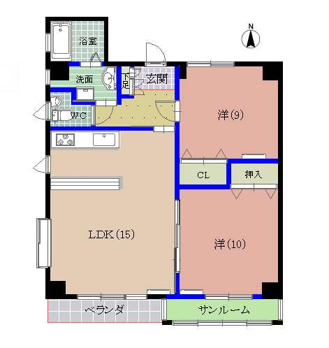 カスティージョ二の宮の間取り