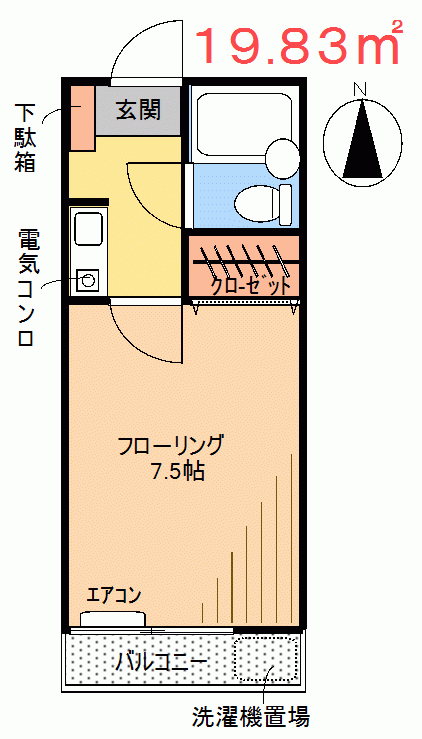 板橋区徳丸のアパートの間取り