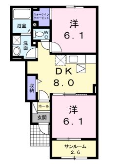 福山市駅家町大字上山守のアパートの間取り