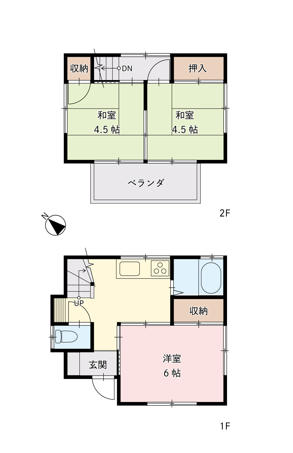 【平方貸家の間取り】