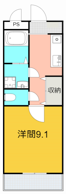 西尾市米津町のアパートの間取り