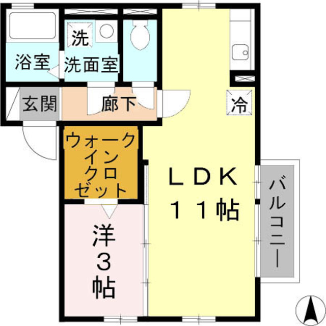 大阪市西成区玉出西のアパートの間取り