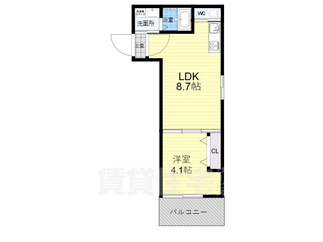 東大阪市花園本町のアパートの間取り