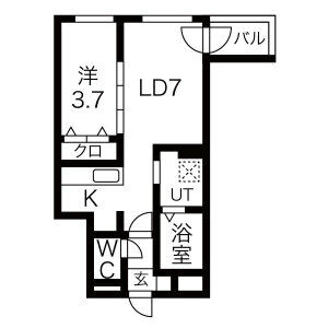 札幌市豊平区西岡四条のマンションの間取り