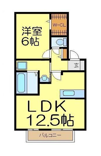 川越市小仙波町のアパートの間取り