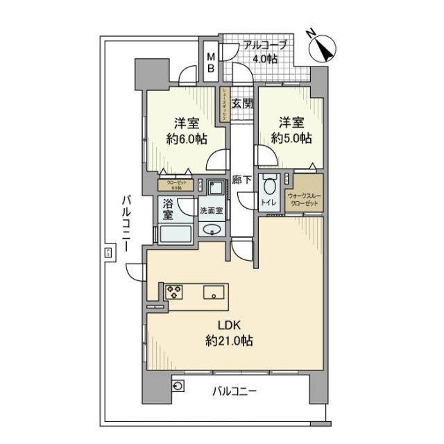 姫路市神屋町のマンションの間取り