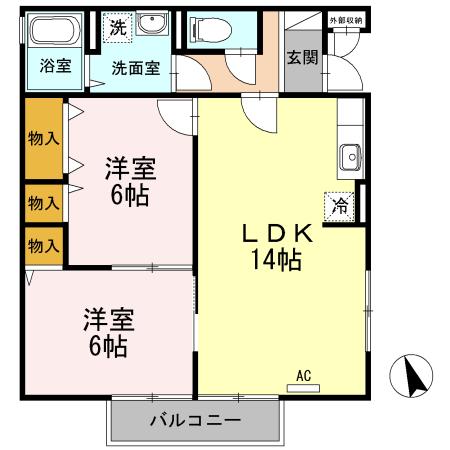 セジュールプランタン A棟の間取り