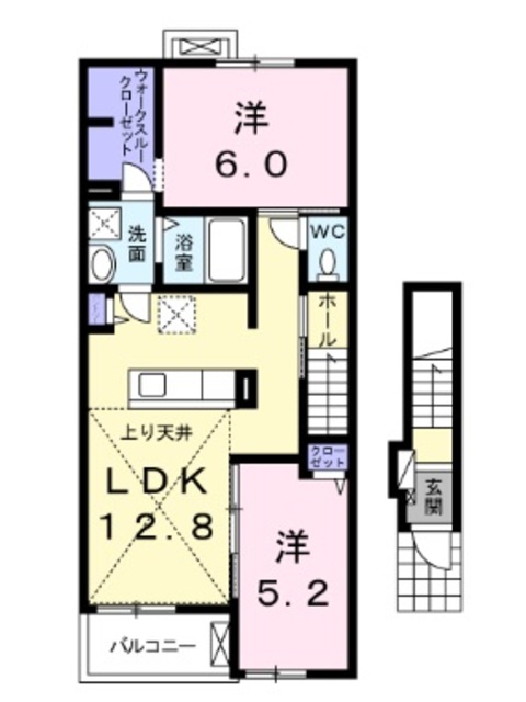 ローズ ヒルズ Kの間取り