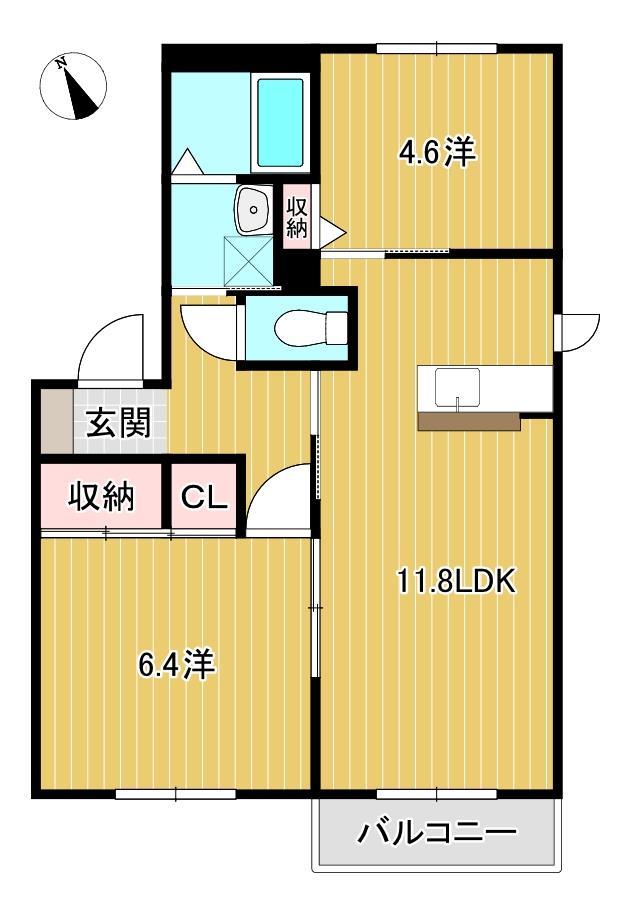 シャーメゾン夢ケ丘Ａ棟の間取り