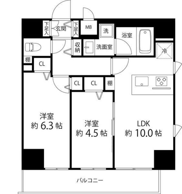 レフィールオーブ町屋駅前の間取り