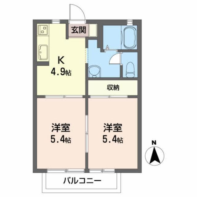 【郡山市富久山町久保田のアパートの間取り】