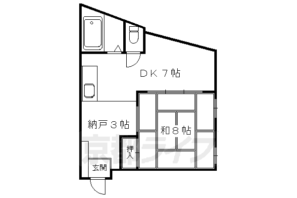 京都市東山区小松町のマンションの間取り