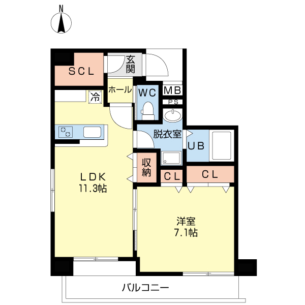 新潟市中央区鐙のマンションの間取り