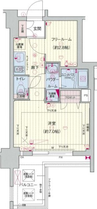 名古屋市中区錦のマンションの間取り