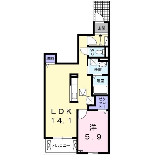 横須賀市林のアパートの間取り