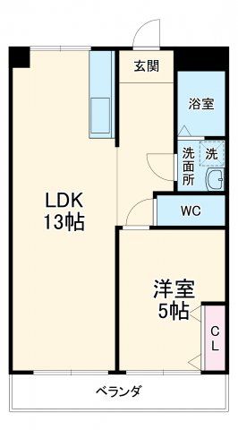 岐阜市上川手のマンションの間取り