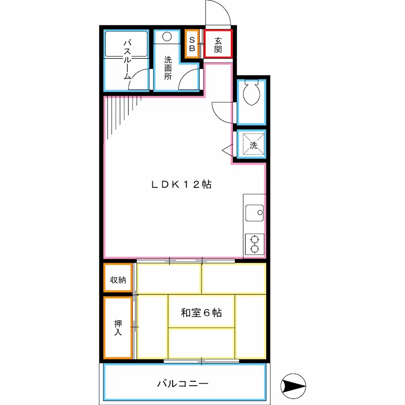 中野区中野のマンションの間取り