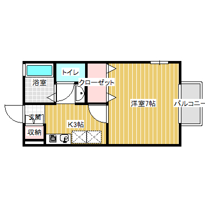 新潟市秋葉区西島のアパートの間取り