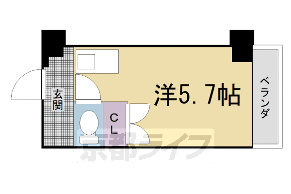 【京都市上京区稲葉町のマンションの間取り】