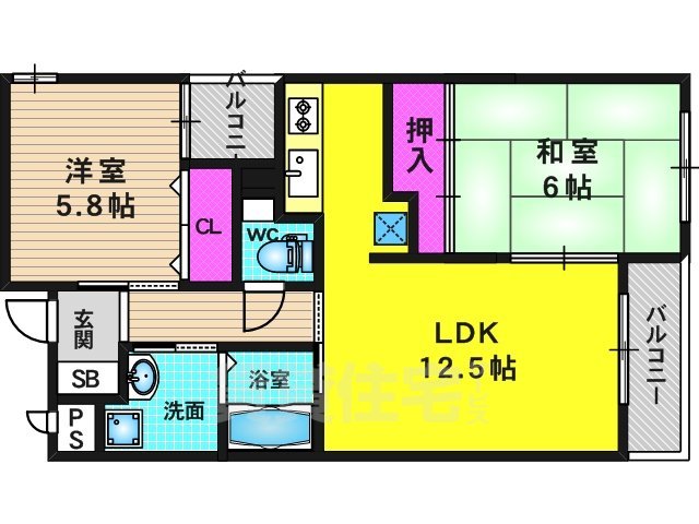 グローリアス長岡京の間取り