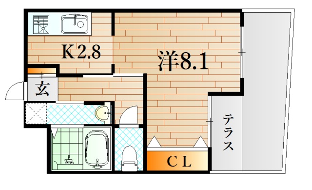 下関市栄町のアパートの間取り