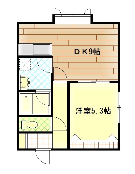 旭川市春光四条のアパートの間取り