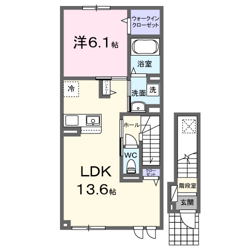 ブリッサ砂川Ｓ　Iの間取り