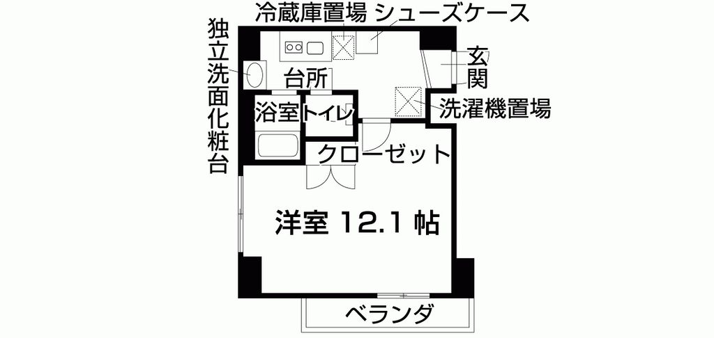 京都市上京区北小路中之町のマンションの間取り