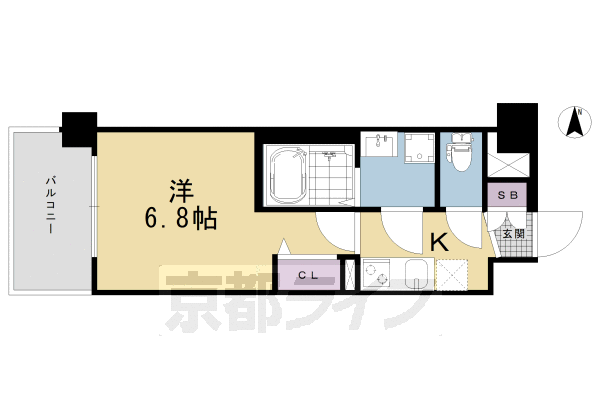 【京都市南区東九条西札辻町のマンションの間取り】